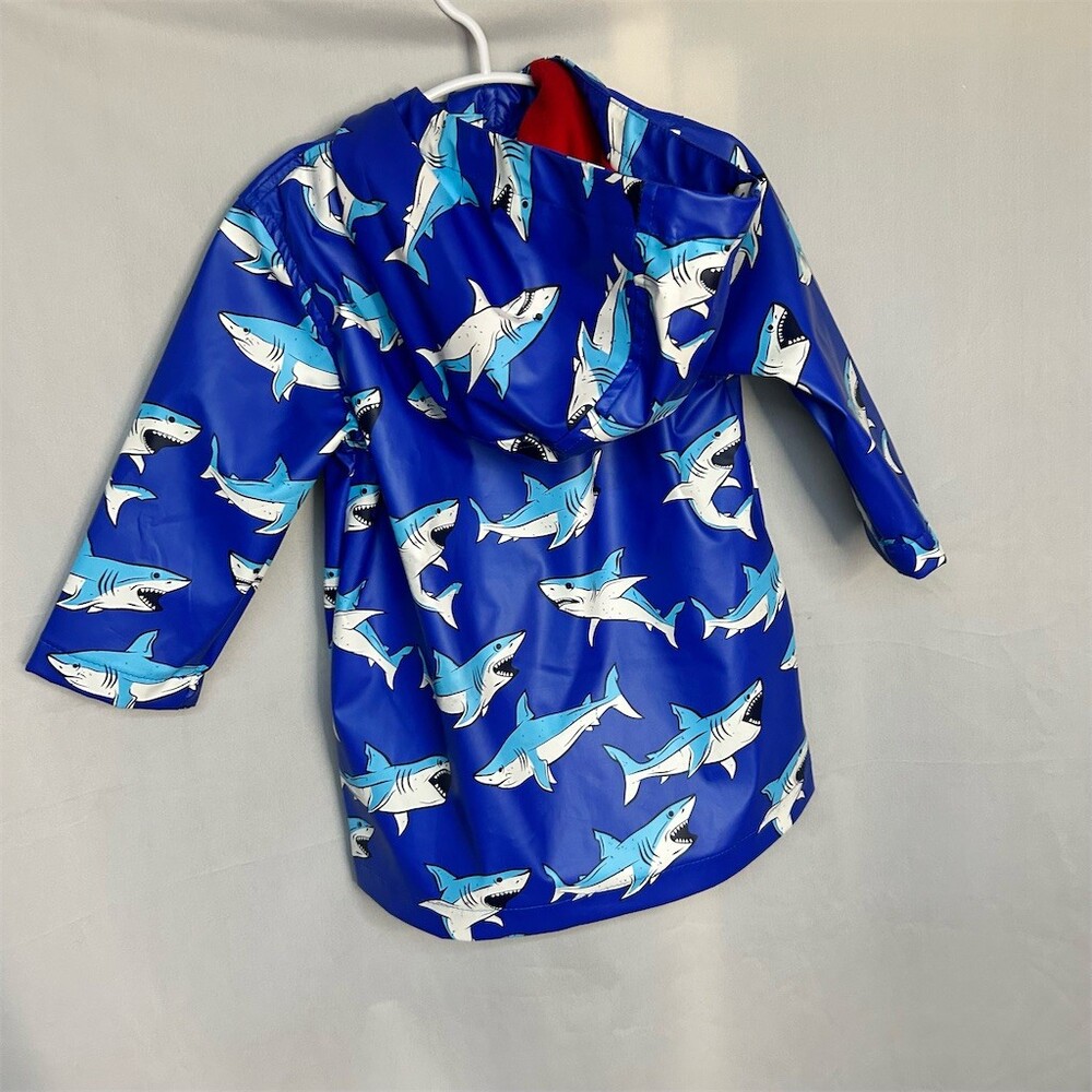 iXtreme Rain Jacket Toddler Boys 2T Blue Shark Print Hooded Full Zip - Picture 3 of 8